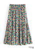 Boho Skirts in Camila Flower in Green For Women